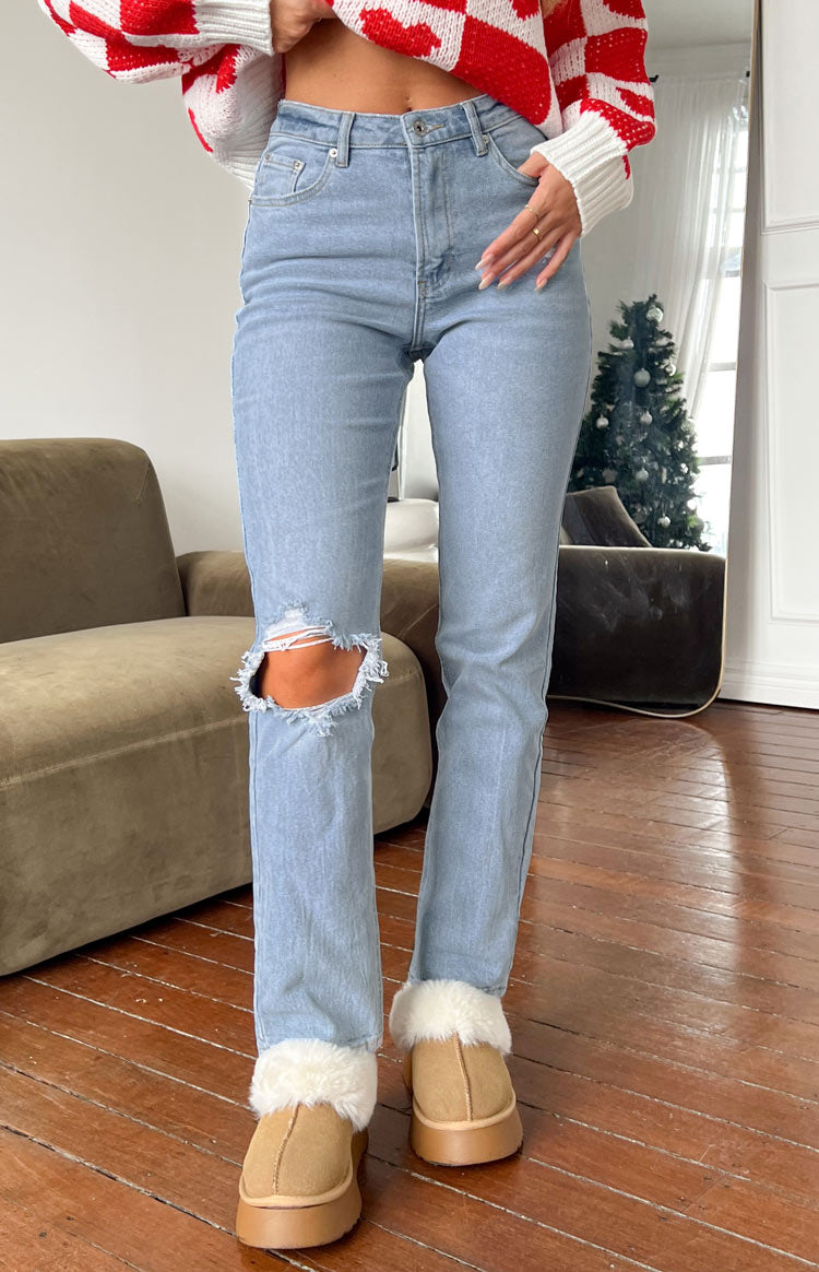 Loui Straight Leg Denim Jeans | Mid Wash