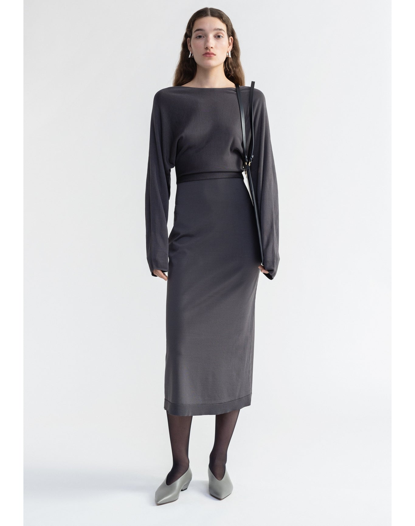 Louise | Knitted Midi Dress | Storm