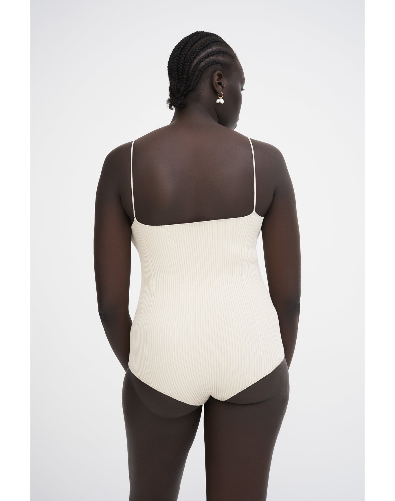 Lourde Eco Stretch | Ribbed-Knit Cami Body | Cream