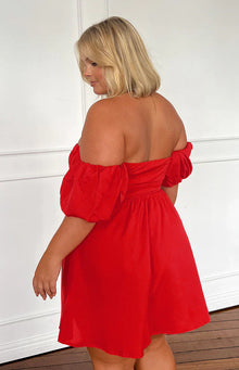 Love Lost Off The Shoulder Mini Dress | Red