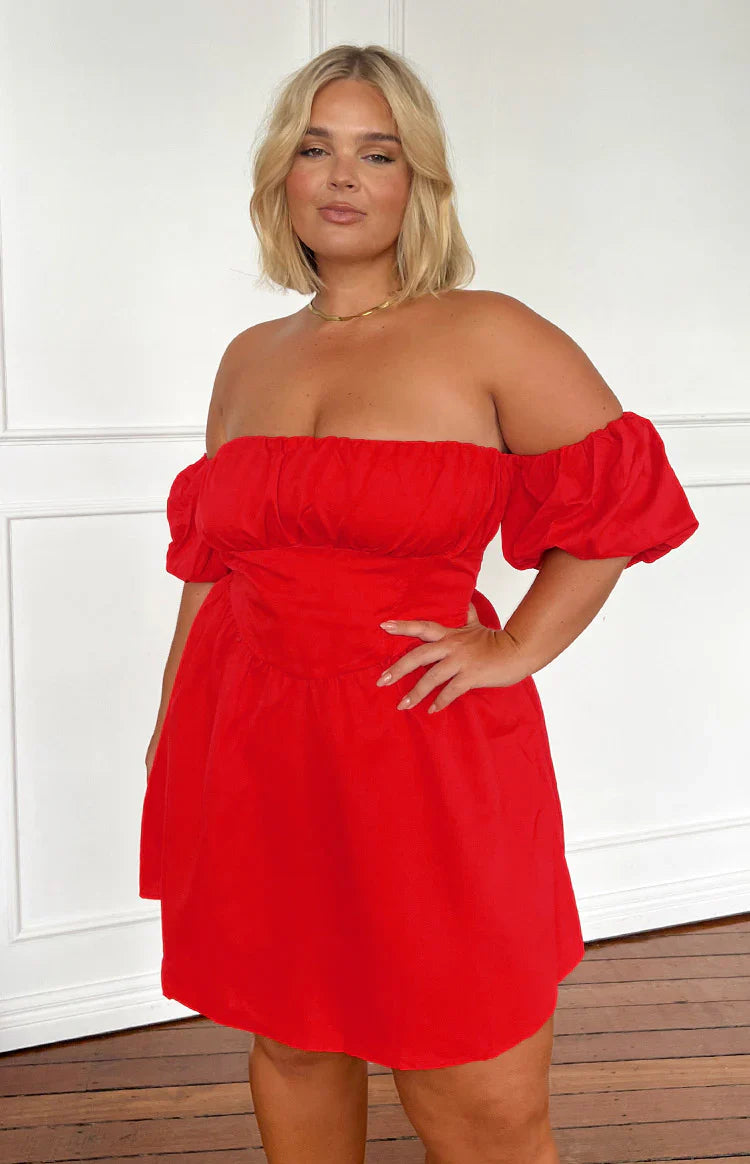 Love Lost Off The Shoulder Mini Dress | Red