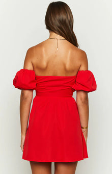 Love Lost Off The Shoulder Mini Dress | Red