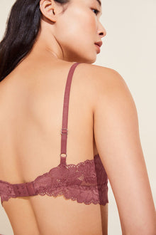 Model wears Rosalia TENCELâ„¢ Modal Bralette in Rosewood.