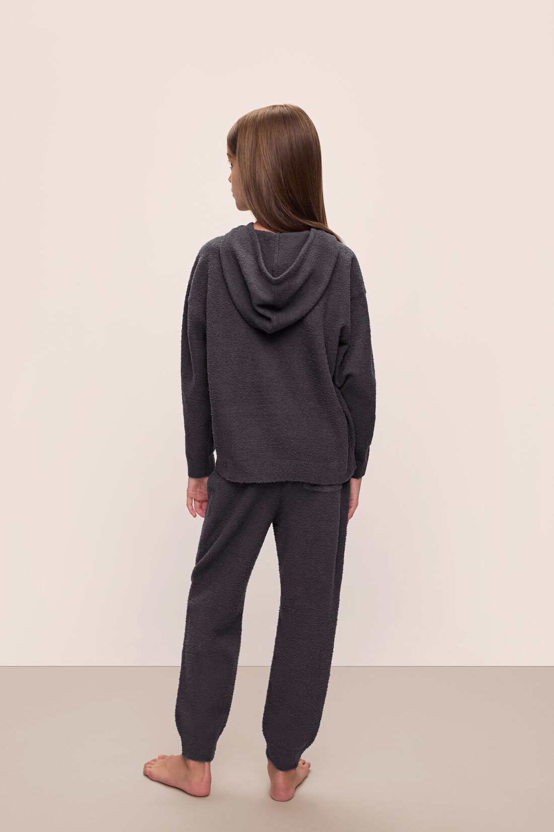 Kids | Recycled Boucle Hoodie & Jogger Set | Graphite