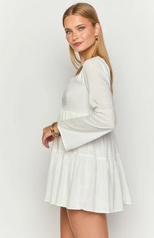 Lucky Heart Long Sleeve Mini Dress | White