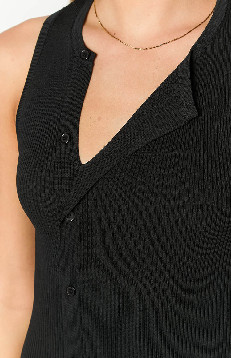 Lumi Button Up Mini Dress | Black