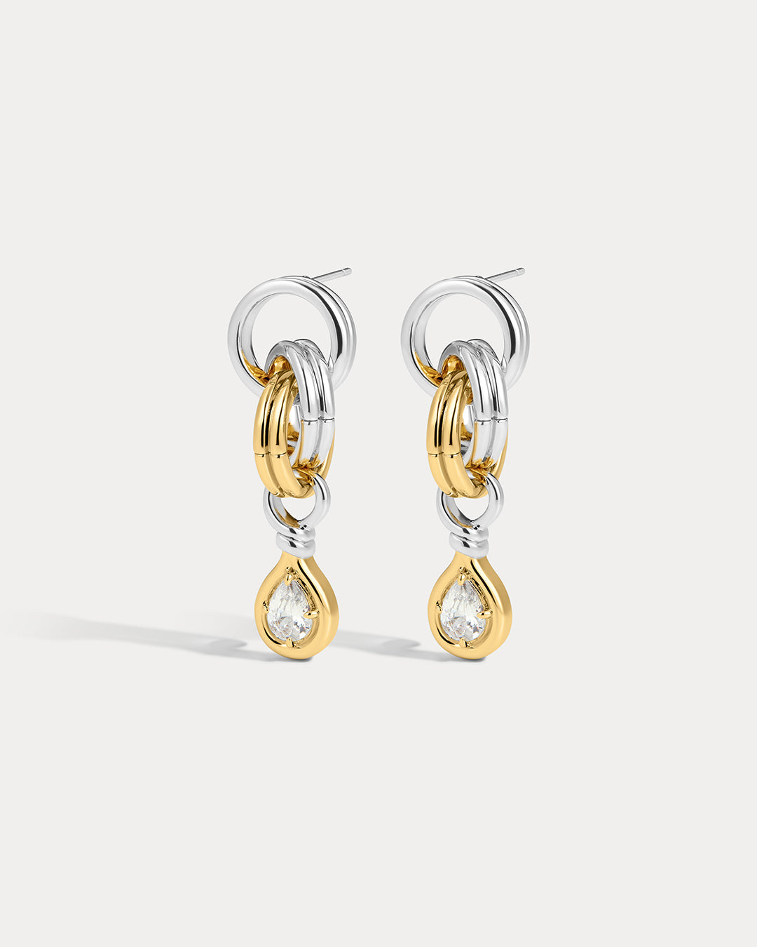 The Georgia Stone Twisted Studs | Silver/Gold