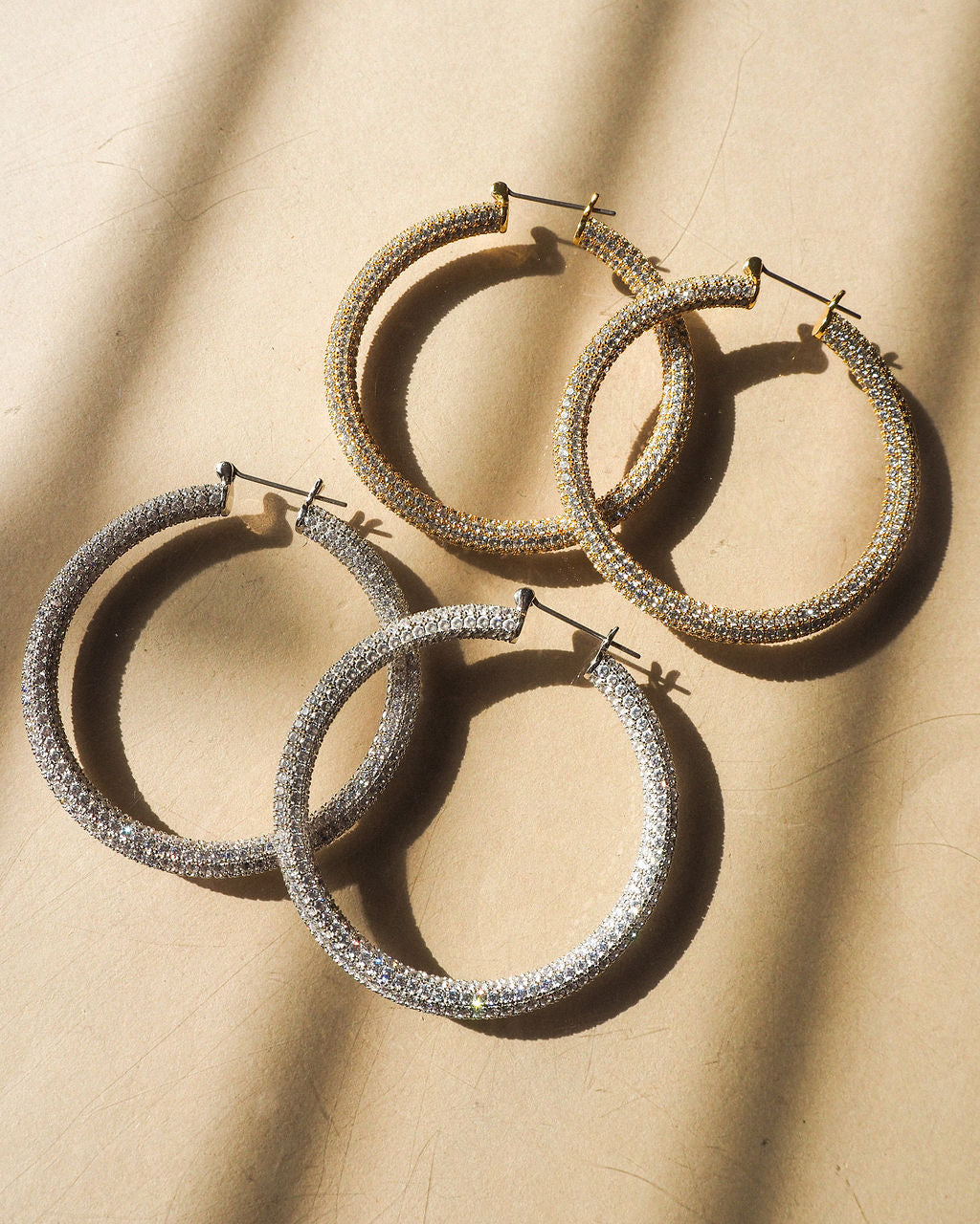 Pave Amalfi Hoops | Gold