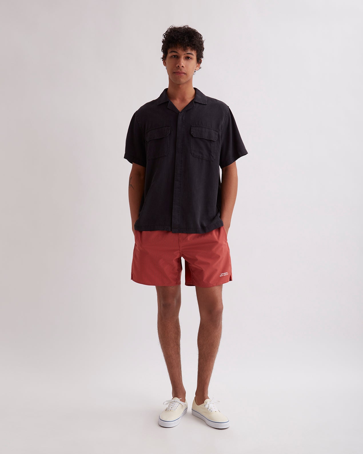 Mineral Red | Timothy Seersucker Swim Short