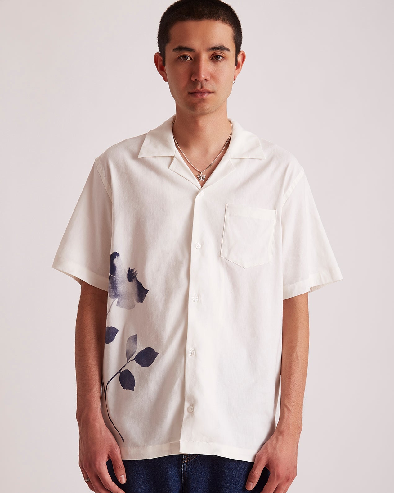 Ivory | Canty Floral Impressions SS Shirt