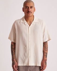 Antique White | Canty Sheer Check SS Shirt