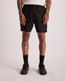 Black | Ambrose Linen Shorts