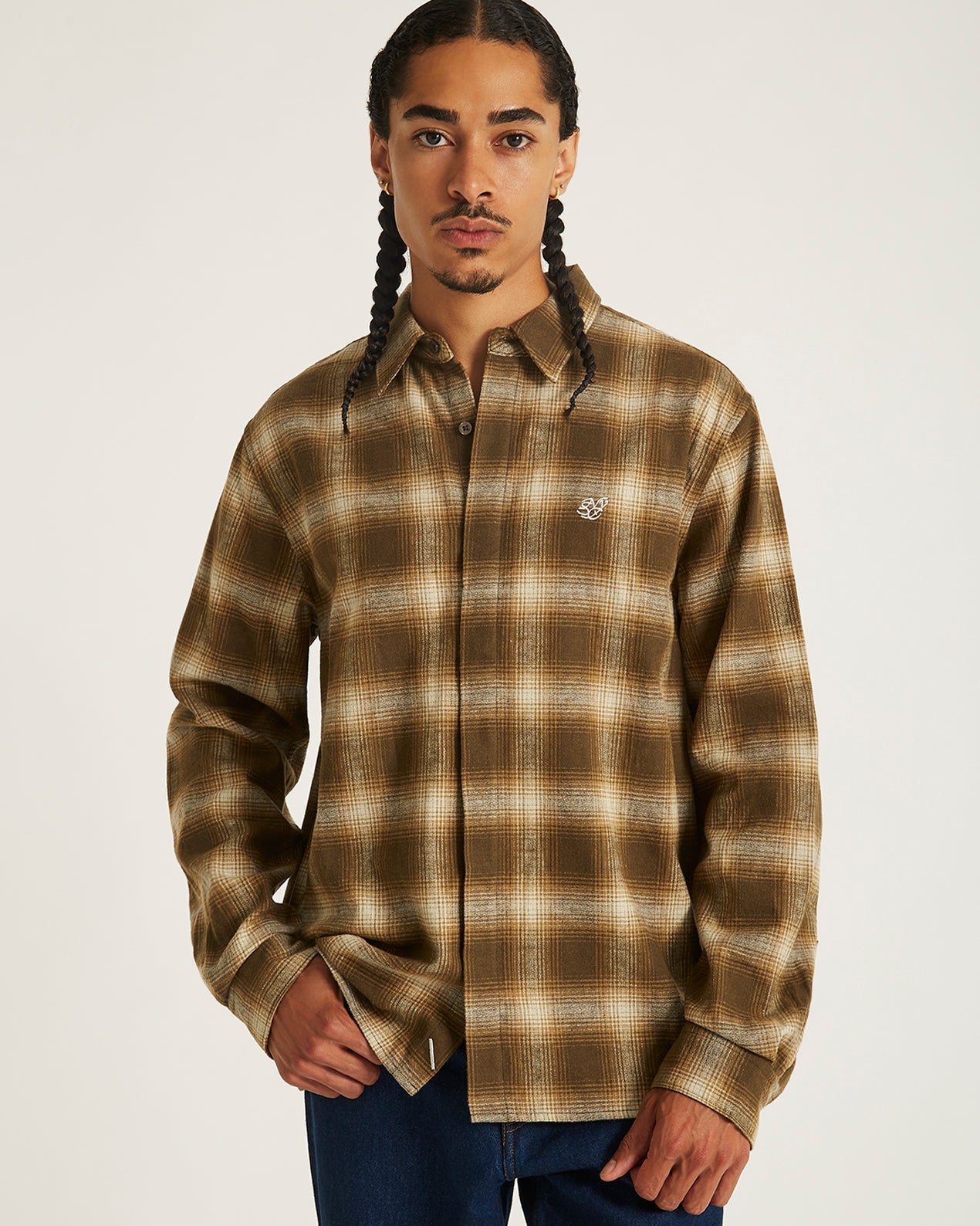 Coffee Bean | Mickey Cotton Linen Long Sleeve Shirt