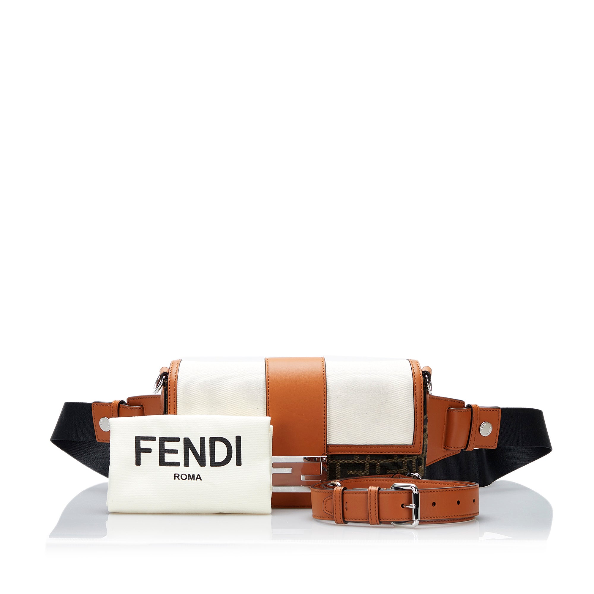 Fendi | Pre-Owned Zucca Convertible Leather Belt Bag | Brown