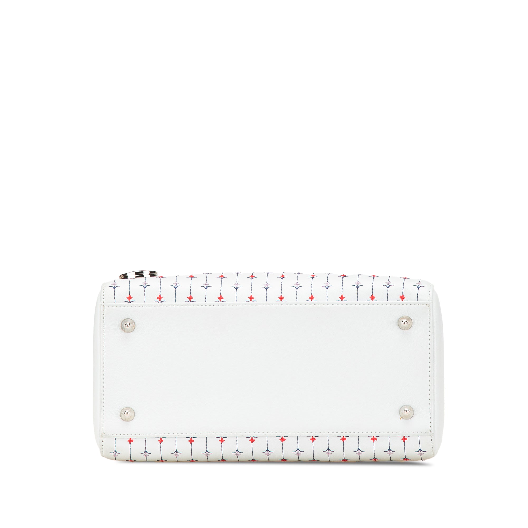 Dior | Pre-Owned Medium Calfskin Embroidered Flower Lady | White