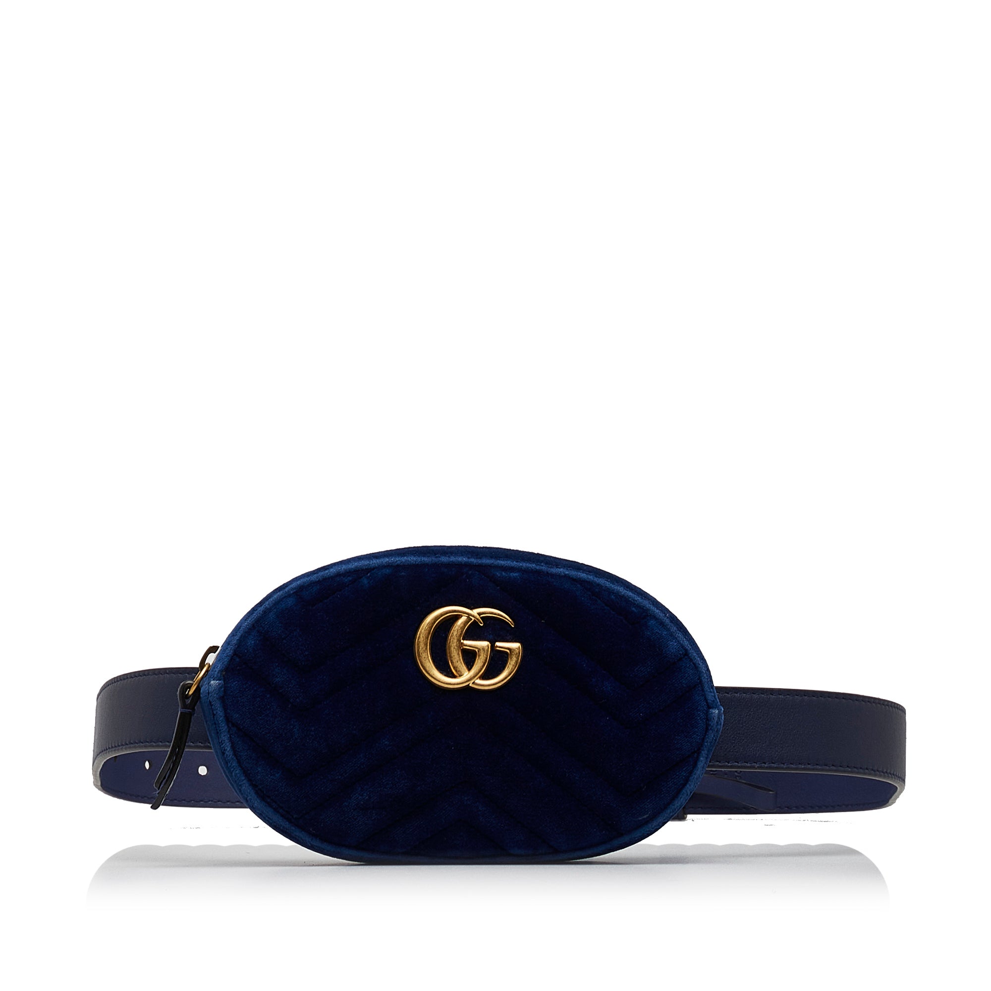 Gucci Pre-Owned GG Marmont Matelasse Velvet Belt Bag | Women | Blue (V1)