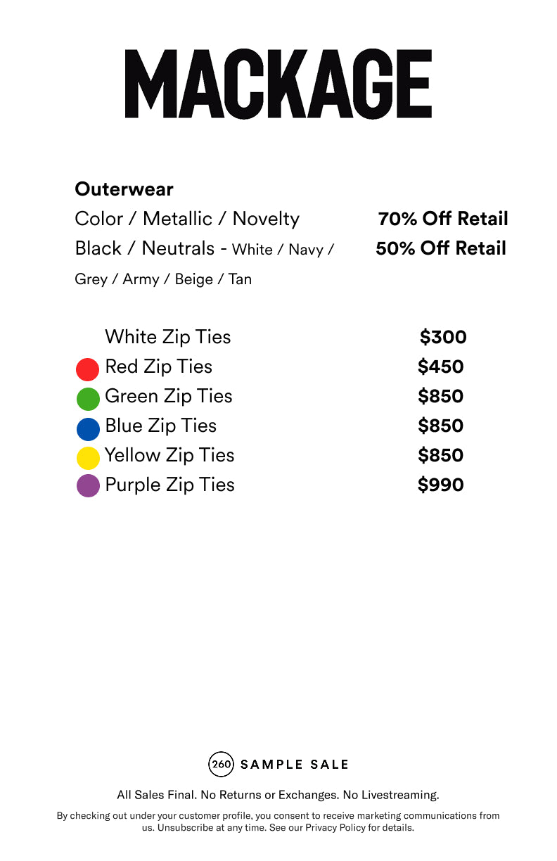 Price table