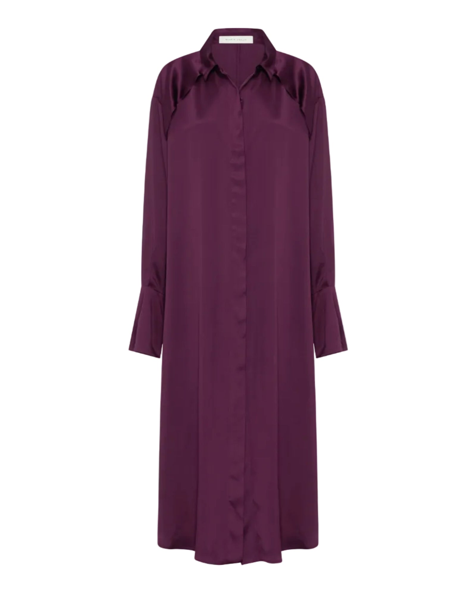 Magma Draped Back Shirt Dress | Aubergine Viscose