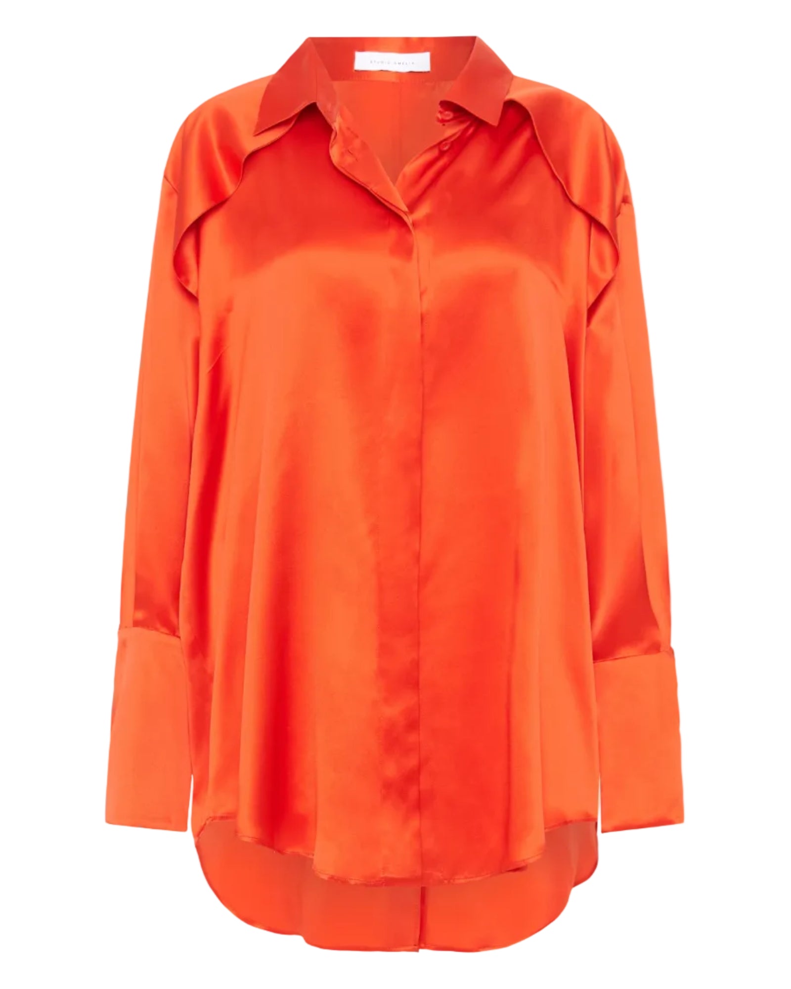 Magma Draped Back Shirt | Lobster Silk