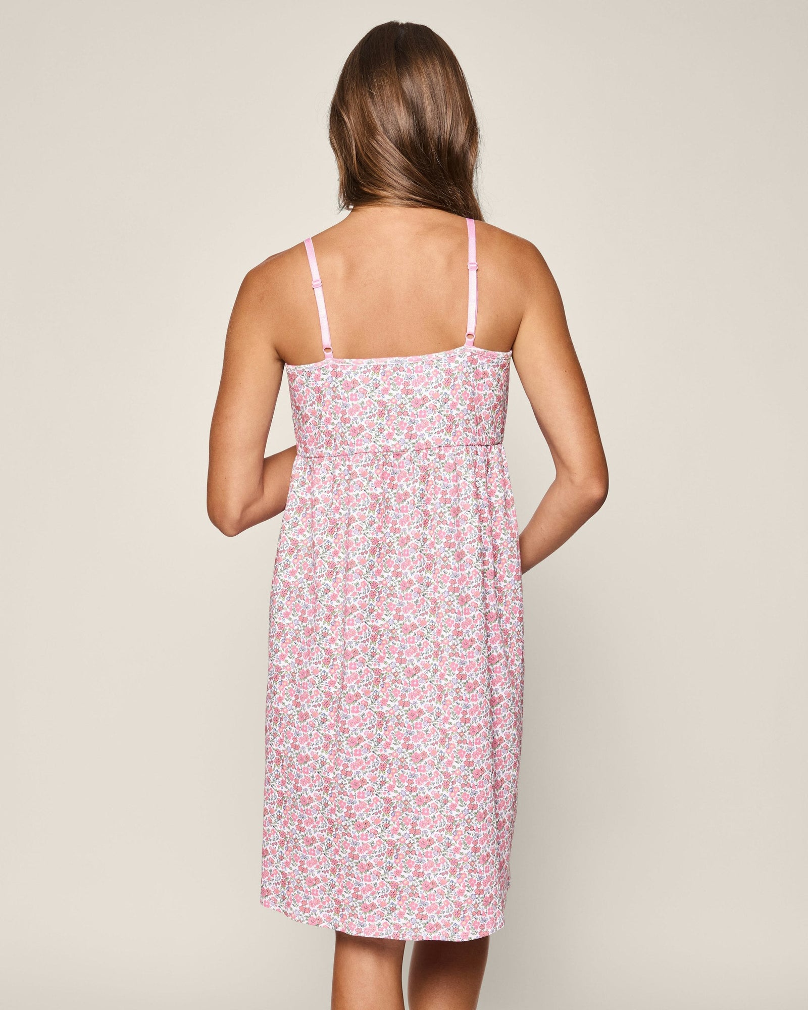 Women's Pima Maternity Nightgown in Fleurs de Rose in Fleurs de Rose#Color_Fleurs de Rose