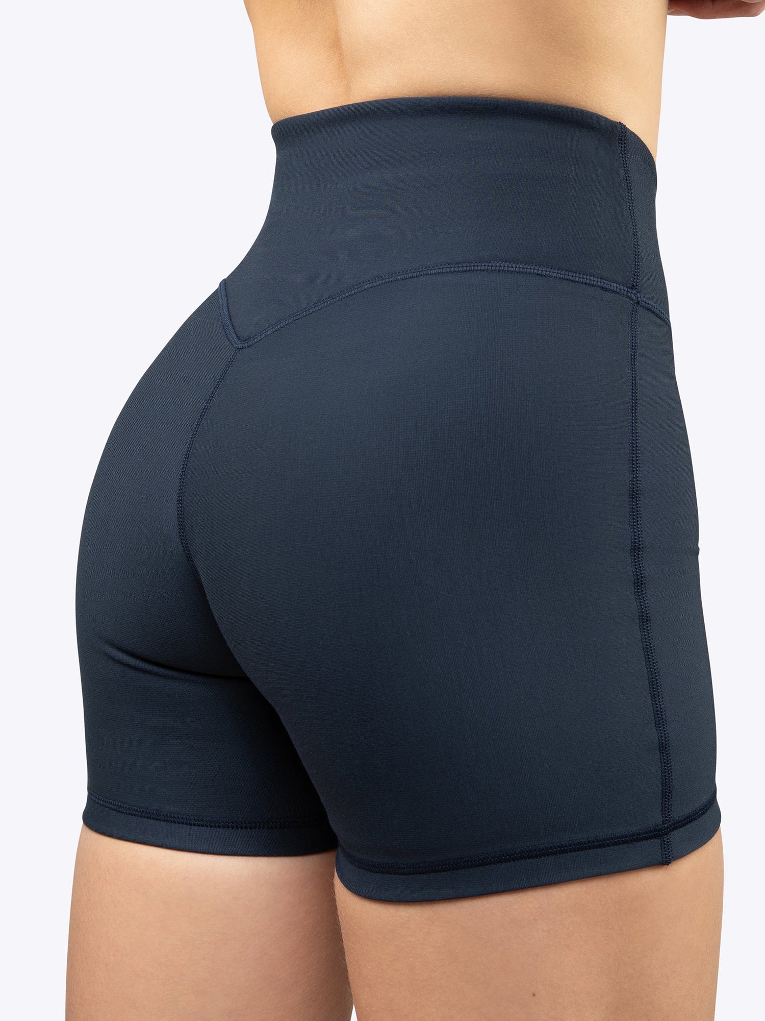 Womens | Retro Slim-Fit Biker Short | Marine Navy