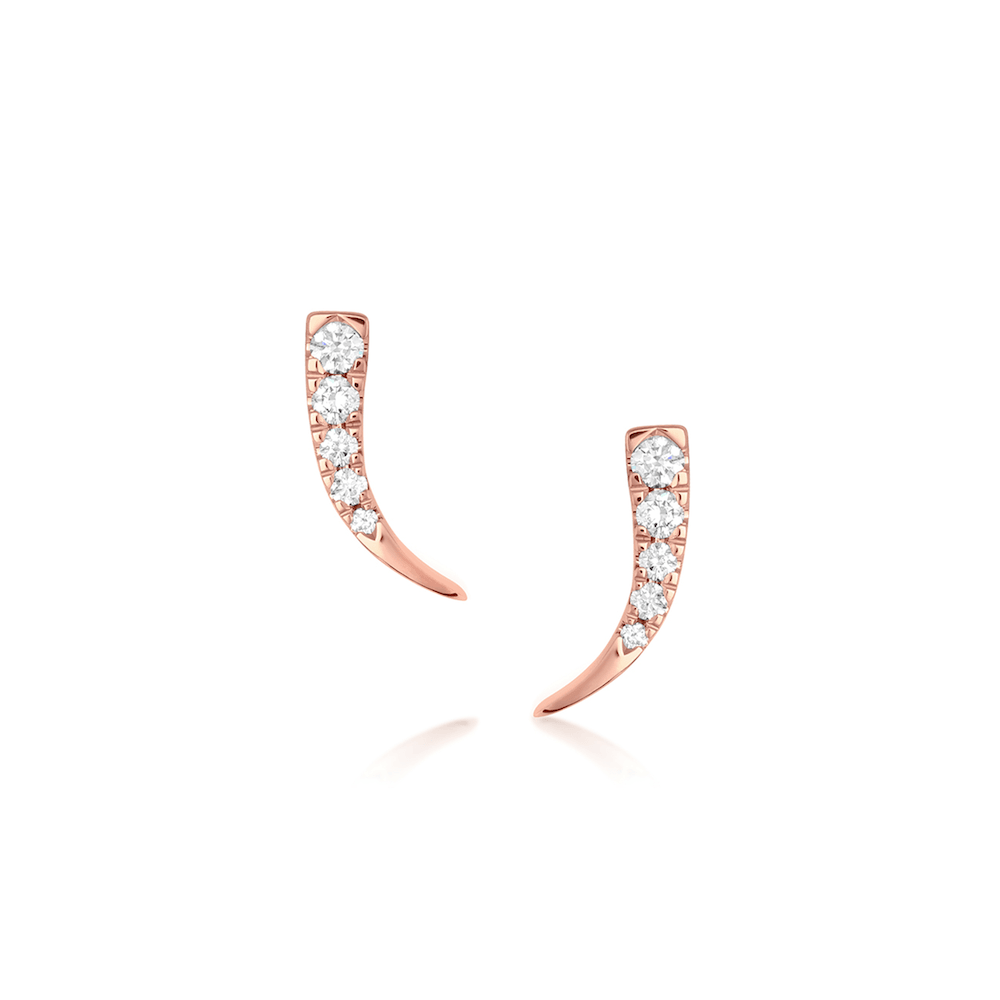 Women | White Diamond Ear Crawlers | 14k Rose Gold