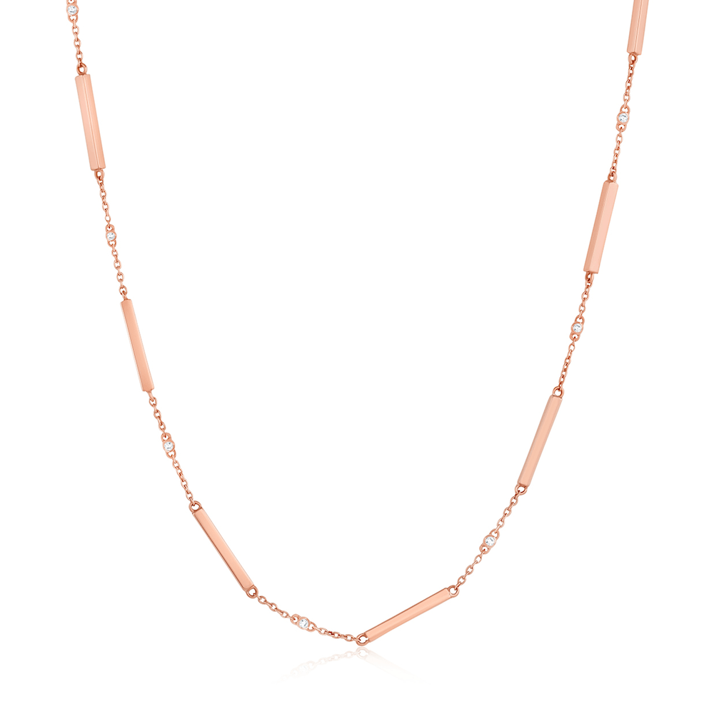 Women | Lilac Diamond Chain Necklace | 14k Rose Gold