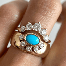 Women | Apollonia Turquoise Cigar Band | 14k White Gold