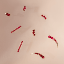 Women | Ruby Pavé Bar Studs | 14k White Gold