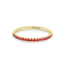 Women | Ruby Whisper Half Eternity Band | 14k Yellow Gold