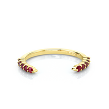 Women | Ruby Cosmic Light Open Shank Band V1 | 14k Yellow Gold