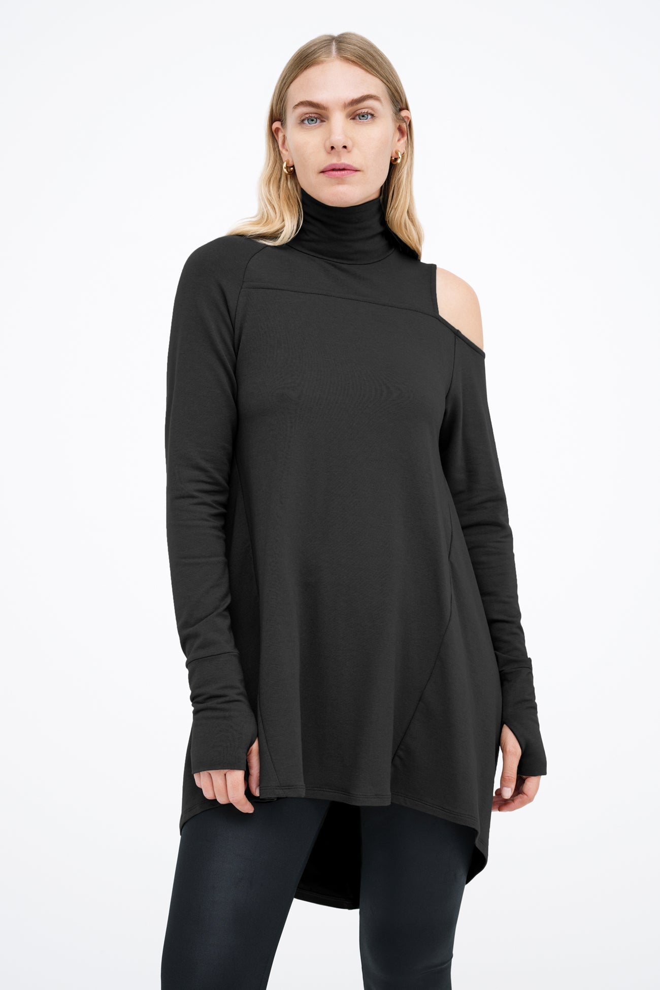 Zoya Sweatshirt Tunic | Black