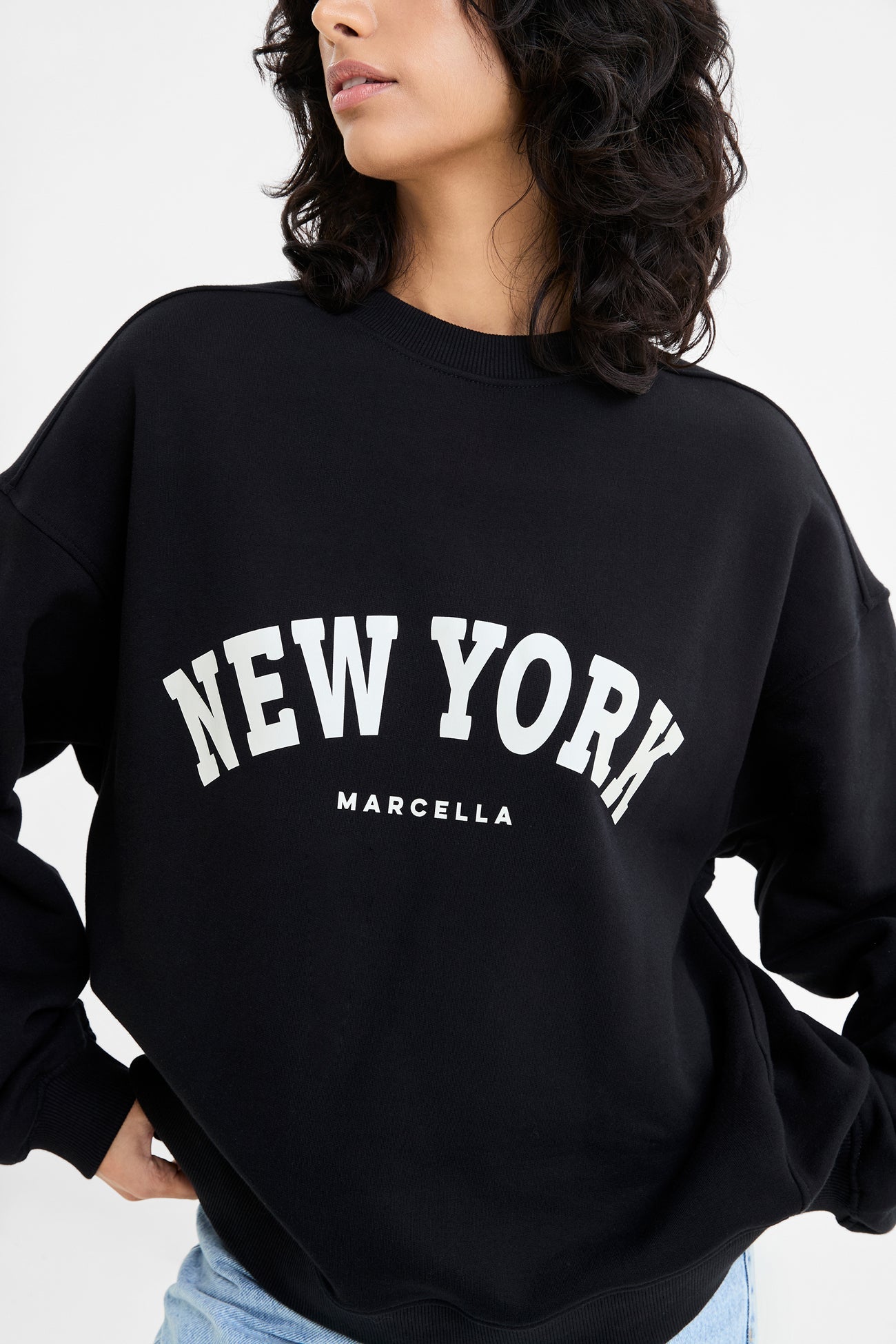Cala NYC Sweatshirt | White on Black