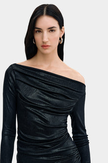 Cooper Metallic Dress | Onyx