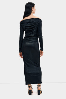 Cooper Metallic Dress | Onyx