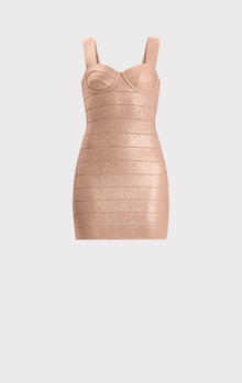 Disco Knit Bustier Mini Dress | Metallic Bare