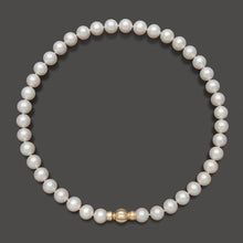 AA Quality Round Strand Necklace | 14K Yellow Gold | White Freshwater Pearl10mm - 11mm