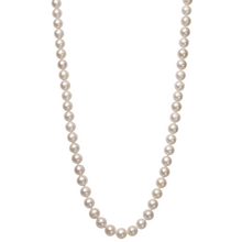 AAA Quality Round Strand Necklace - II | 14K White Gold | White Freshwater Pearl | 7mm - 8mm