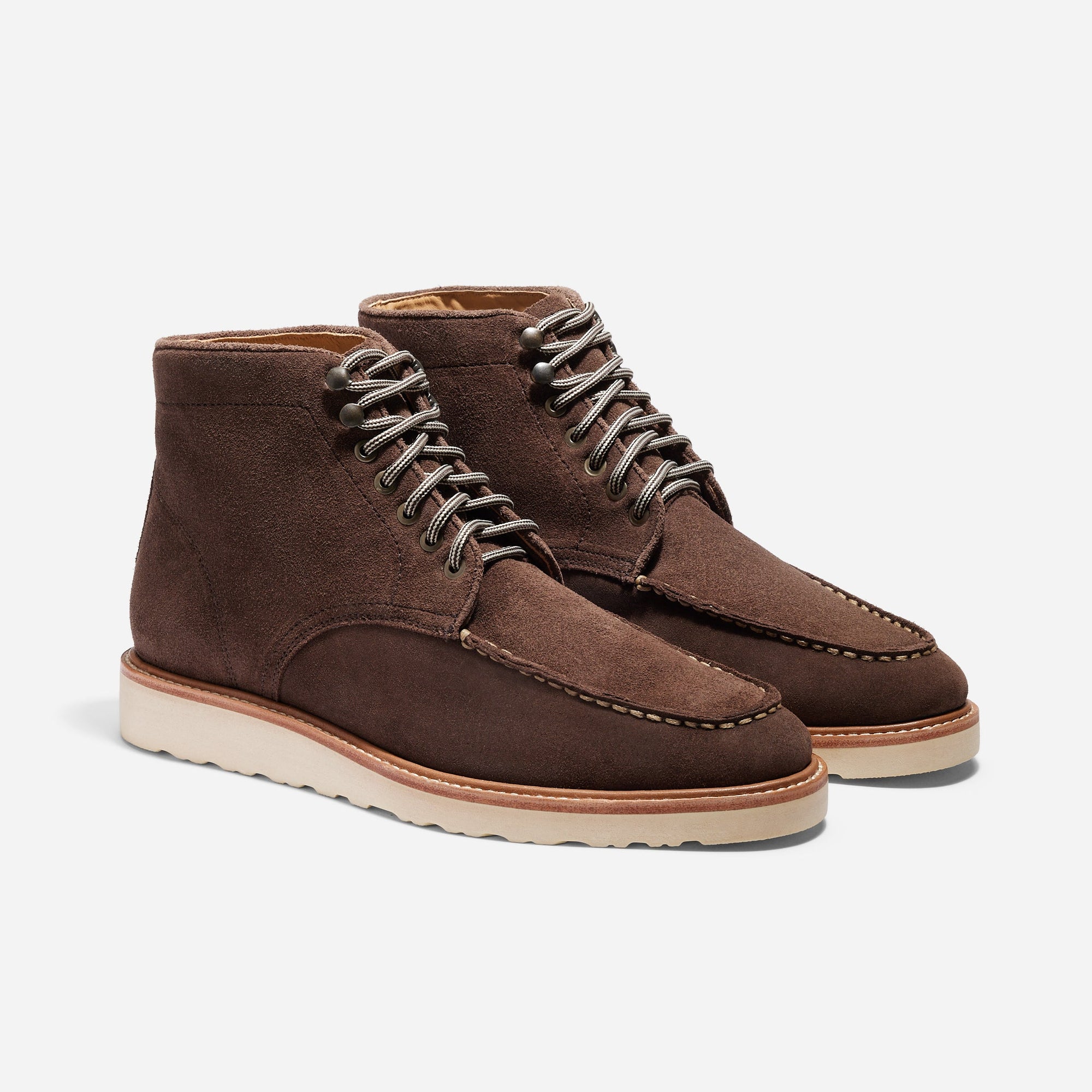 Mens | Mateo Moc Toe Boot | Umber Brown Suede