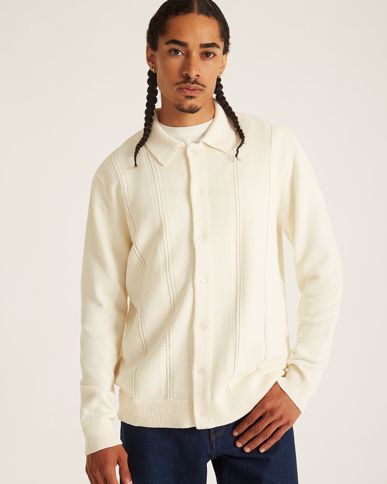 Ivory | Jahmad Linen Long Sleeve Polo