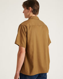 Camel | York Camp Collar Short Sleeve Shirt