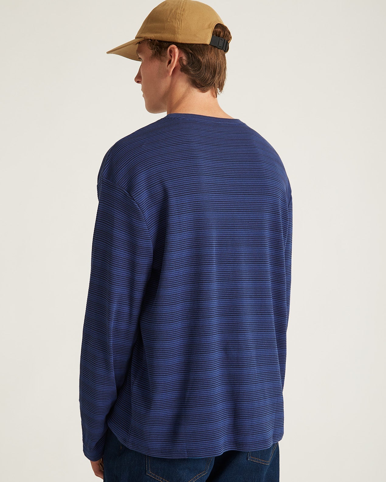 Limoges | Striped Waffle Relaxed LS Tee