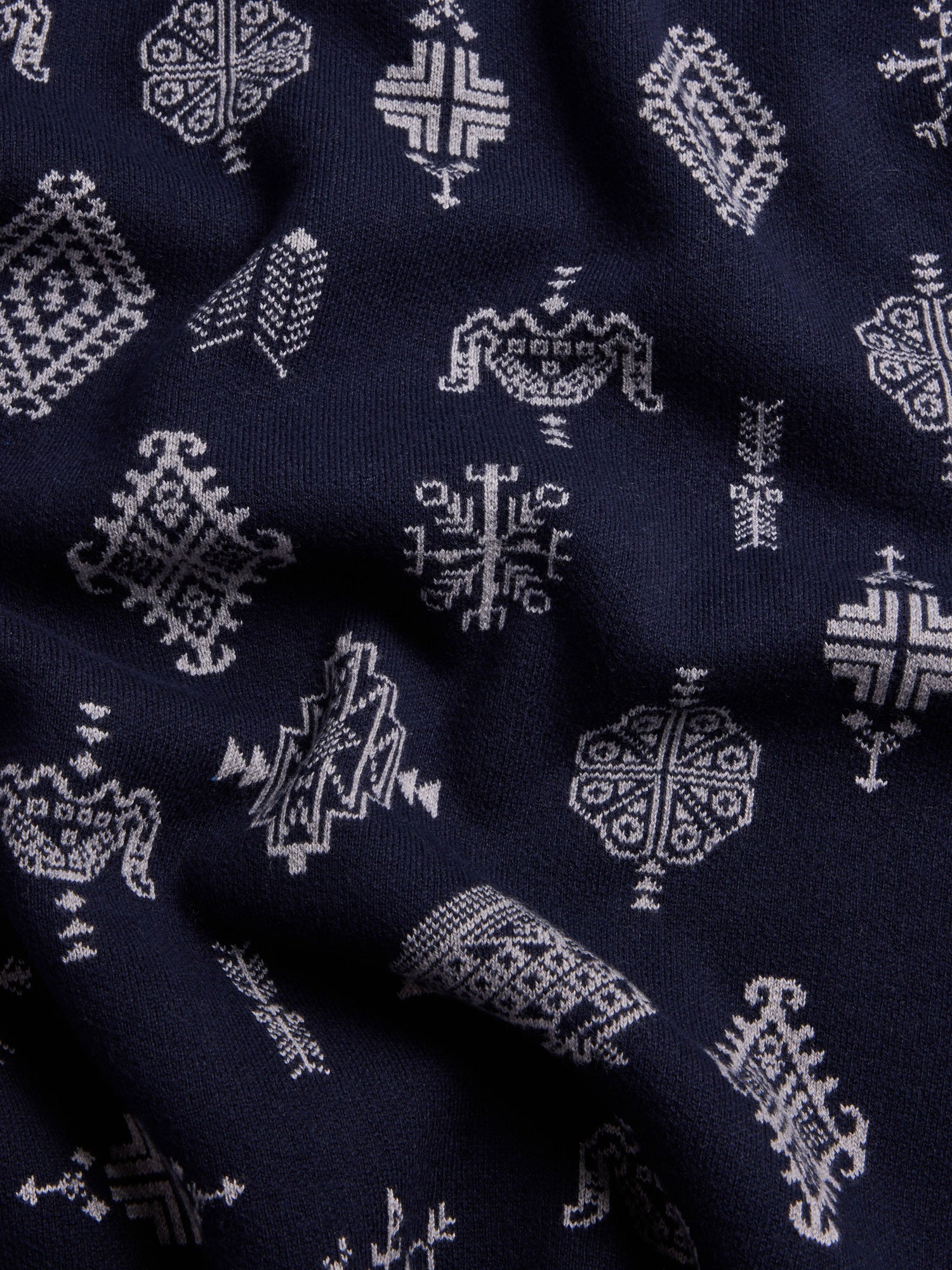 Men | Woven Spirits Shawl Collar Sweater | Maltese Blue