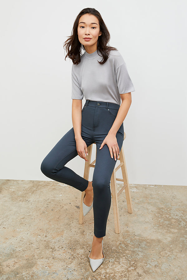 Front image of a woman wearing the Sammataro Jean - Better Than Denim in Dusty Indigo | Exclude