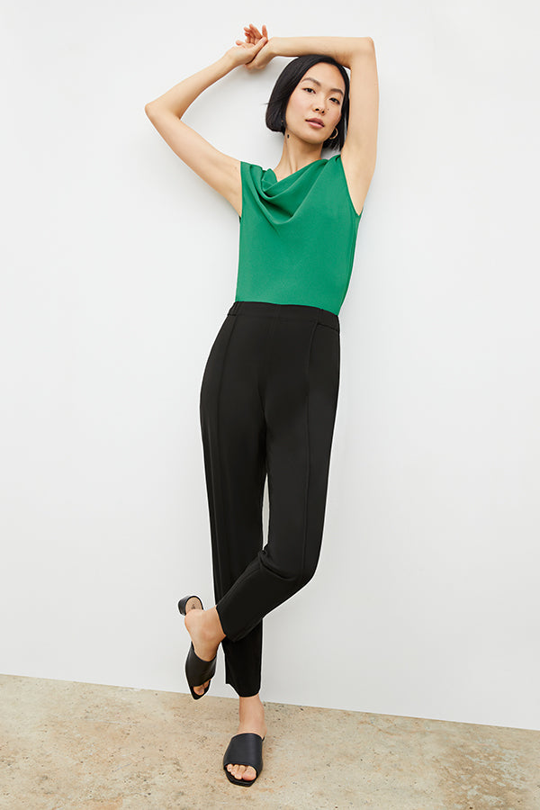 Front image of a woman standing wearing the Colby Jogger in Black | Exclude 