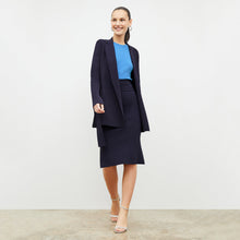 Front image of a woman wearing the Merritt Jardigan in Navy | Exclude