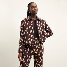 front image of a woman wearing the smith pant in bengal jacquard