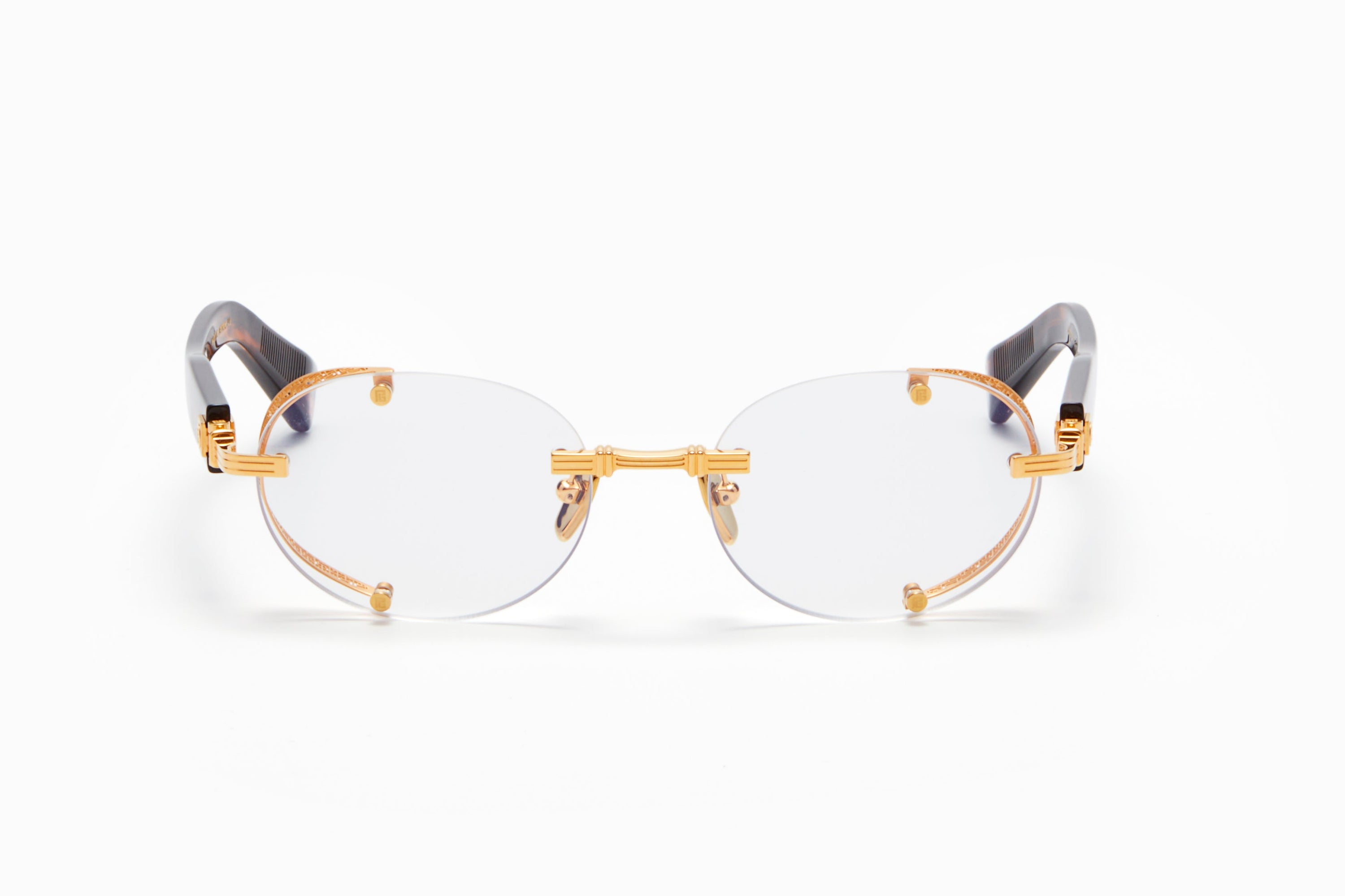 Unisex | Monsieur Optical | Yellow Gold - Medium Brown Swirl | Clear