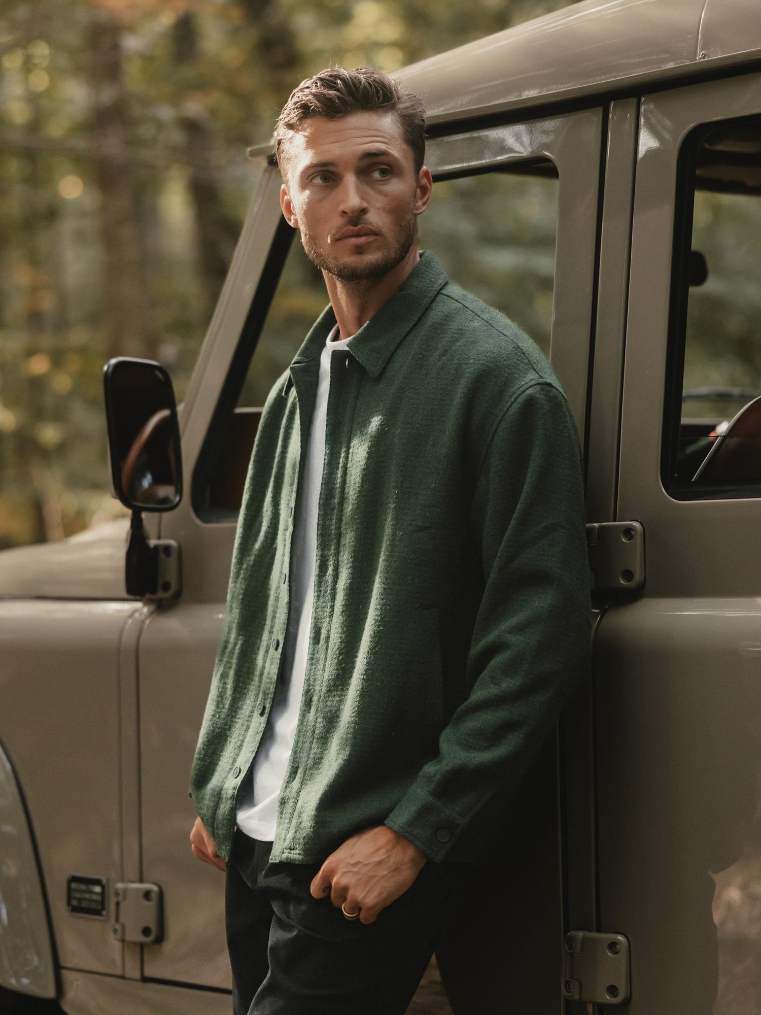 Unisex | Horizon Classic-Fit Tweed Shacket | Moss