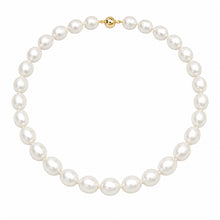 Round Strand Necklace | 14K Yellow Gold | White South Sea Pearl Pearl10mm - 12mm